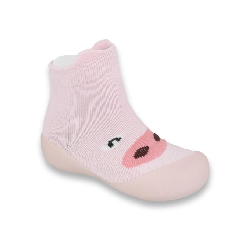 002P005 18 - botičky pro miminka růžové, prasátko