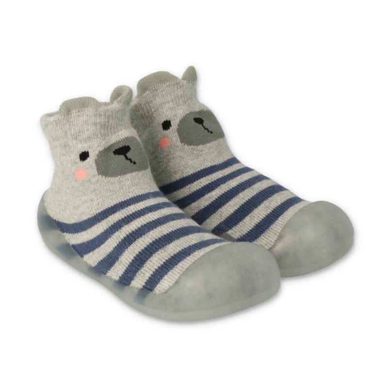 002P021 18 - Befado botičky pro miminka šedo-modré