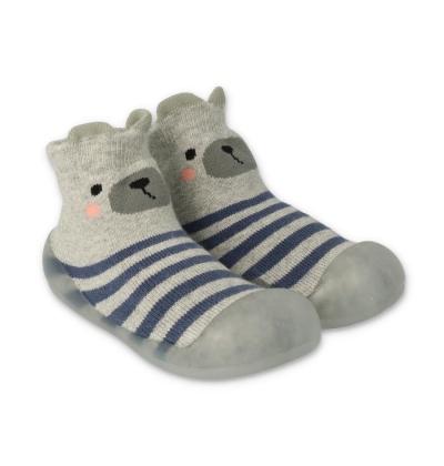 002P021 18 - Befado botičky pro miminka šedo-modré