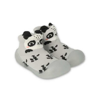 002P038 18 - Befado botičky pro miminka šedé,panda
