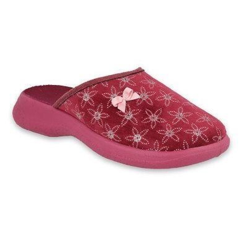 019D125 36 - OLIVIA ZŠ - vínová, kytičky, mašlička