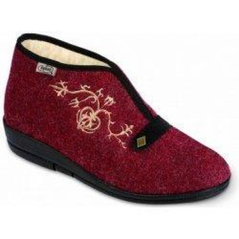 031D026 - dámské bačkory Befado vyšší zimní červené