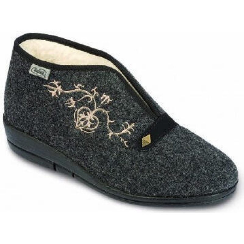 031D028 - dámské bačkory vyšší zimní šedé