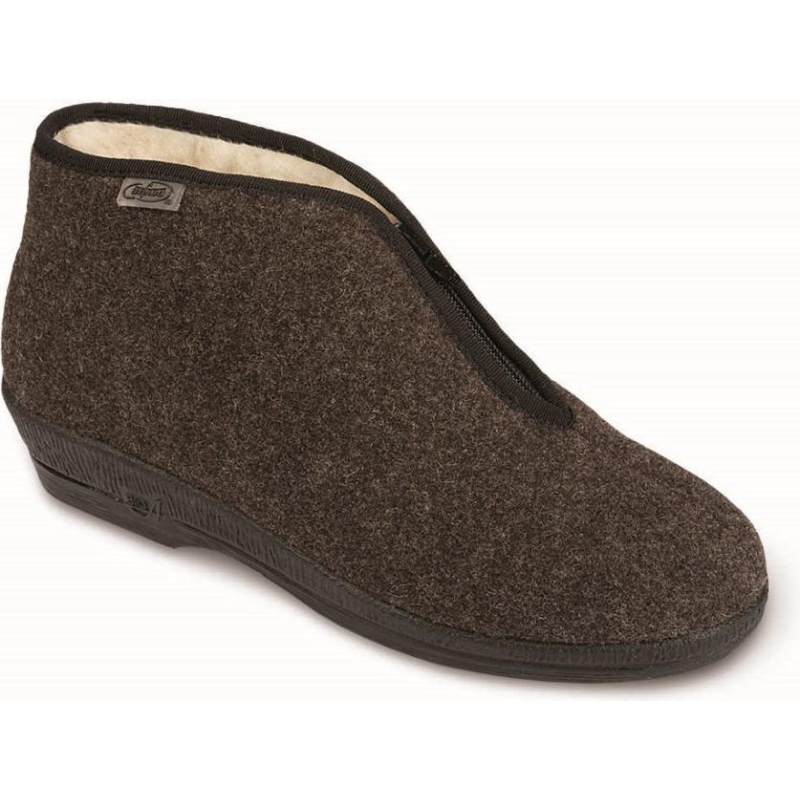 041D048 36 - dám. bačkory, zip, hnědá