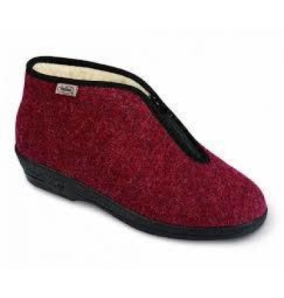 041D050 36 - dám. bačkory, zip, vínová