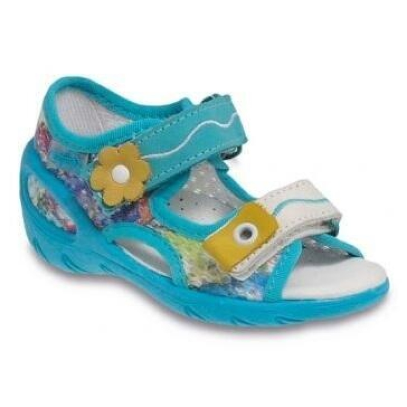 065P094 20 - SUNNY dívčí sandálky Befado tyrkys