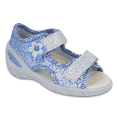 065P122 20 - SUNNY dív.sandálky, modrá, motýlci