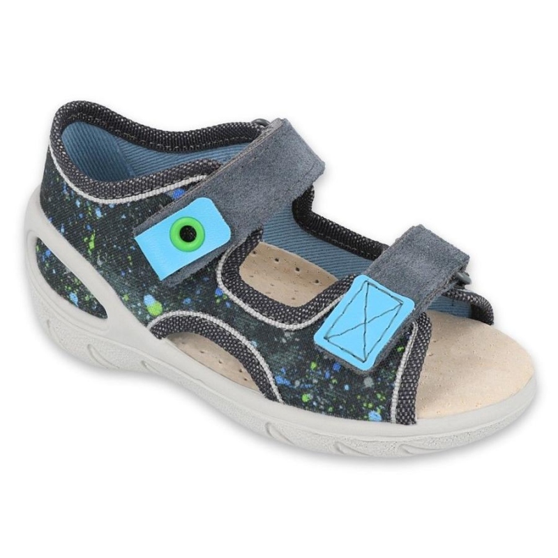 065P127 20 - SUNNY chlapecké sandálky šedé, tečky