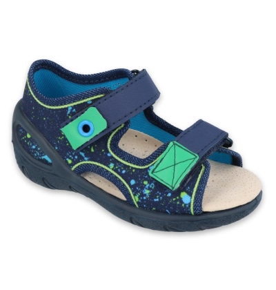 065P131 20 - SUNNY chlapecké sandálky modré, tečky