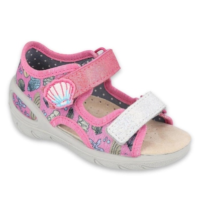 065P134 20 -SUNNY dívčí sandálky růžové,motiv moře