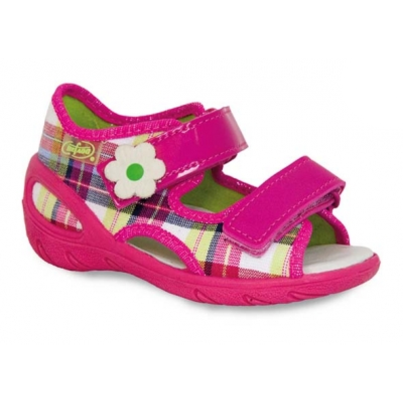 065X088 28 - SUNNY - sandálky Befado, růžové káro
