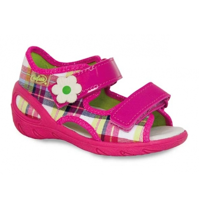 065X088 28 - SUNNY - sandálky Befado, růžové káro