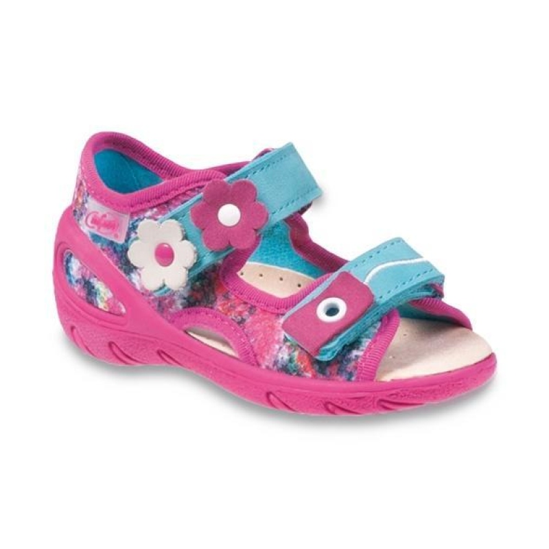 065X109 28 - SUNNY - sandálky Befado, růžová síť