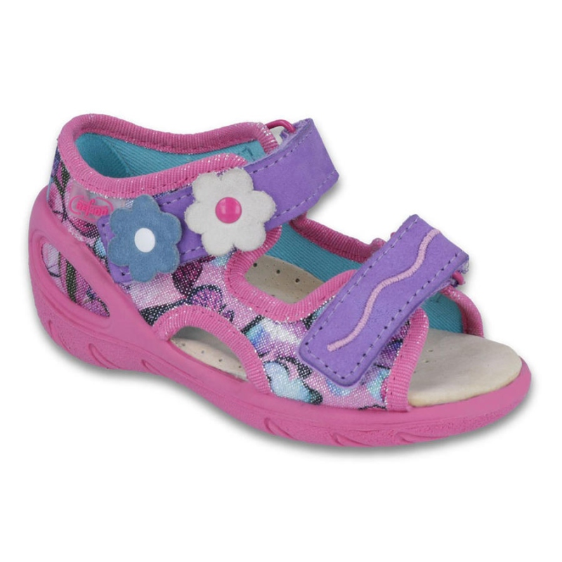 065X120 26 - SUNNY dív.sandálky, růž-fial, kytičky
