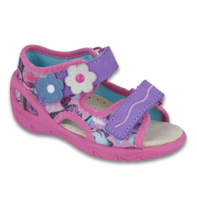 065X120 26 - SUNNY dív.sandálky, růž-fial, kytičky