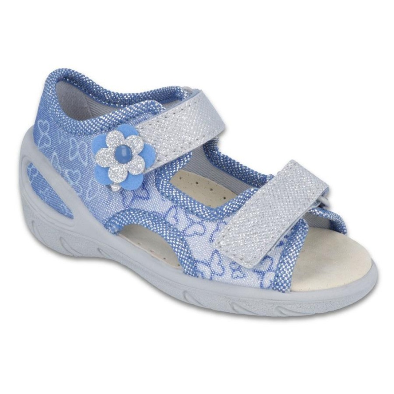 065X122 26 - SUNNY dív.sandálky, modrá, motýlci
