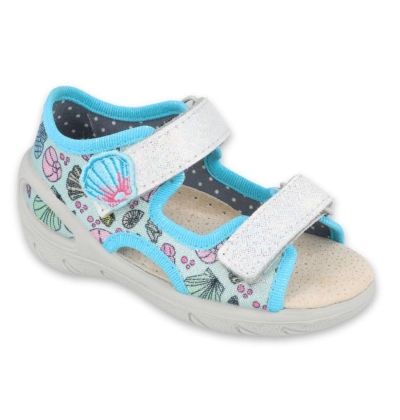 065X133 26 -SUNNY dívčí sandálky modré, motiv moře