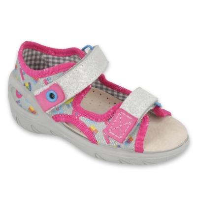 065X149 26 - SUNNY dívčí sandálky Befado stříbrné