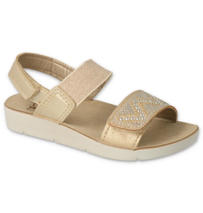 068Y002 28 Befado dívčí sandálky CLIP béžovo-zlatá