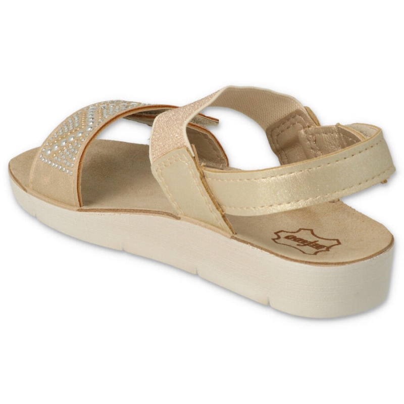 068Y002 28 Befado dívčí sandálky CLIP béžovo-zlatá