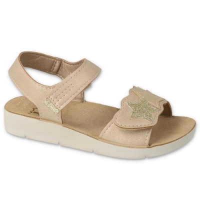 068Y004 33 Befado dívčí sandálky CLIP béžovo-zlatá