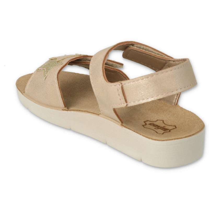 068Y004 33 Befado dívčí sandálky CLIP béžovo-zlatá