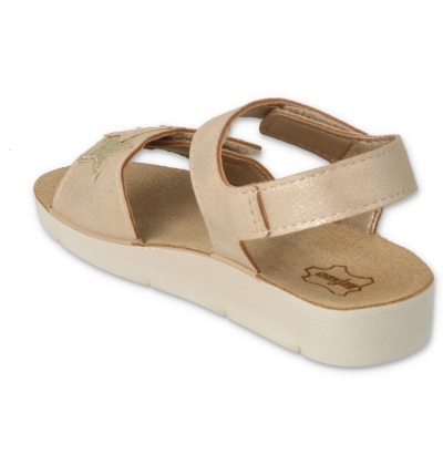 068Y004 33 Befado dívčí sandálky CLIP béžovo-zlatá