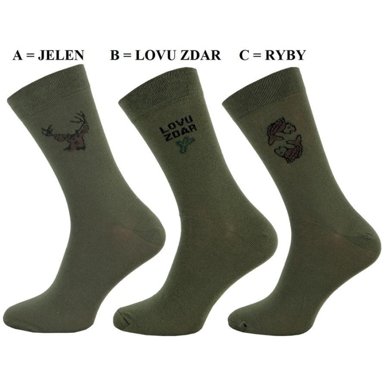 1045 A - Pánské ponožky lovec, 28-29 (42-43) JELEN