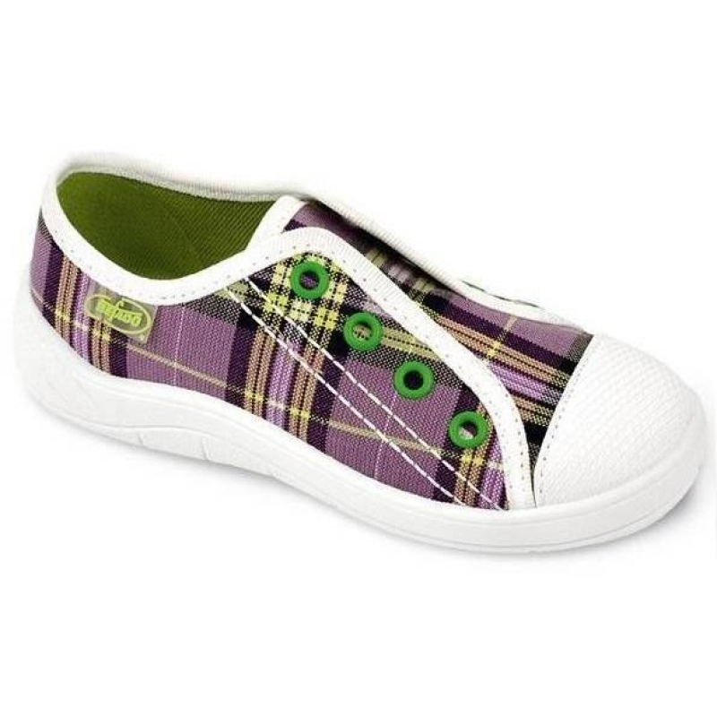 107X037 25 - dívčí tenisky BEFADO, fialové káro
