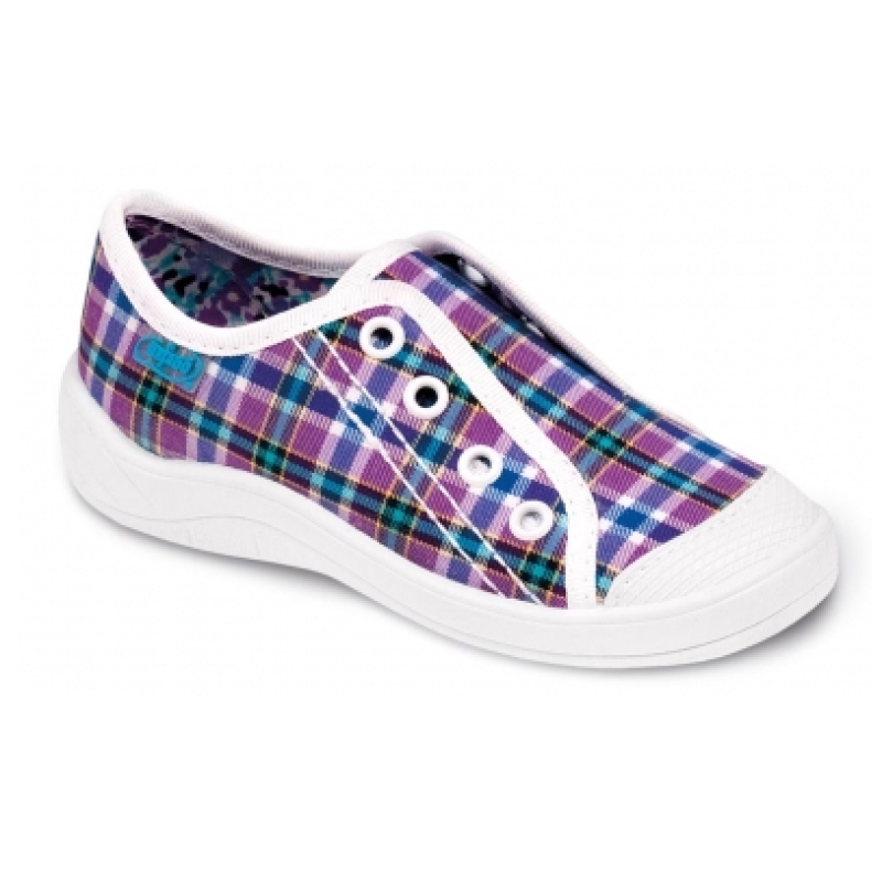 107X070 25 - dívčí tenisky BEFADO, fialové káro