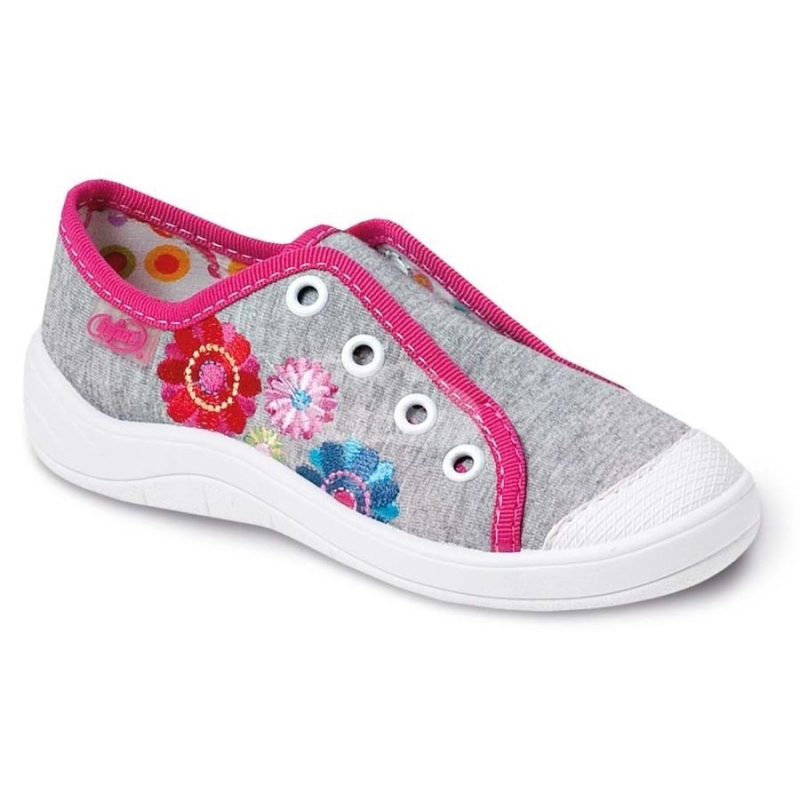 107X073 25 - dívčí tenisky BEFADO, šedá, kytičky