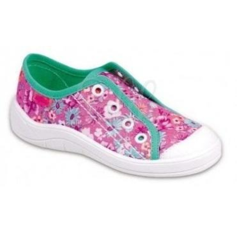 107X077 25 - dívčí tenisky BEFADO, růžové, kytičky