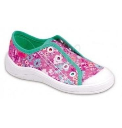 107X077 25 - dívčí tenisky BEFADO, růžové, kytičky