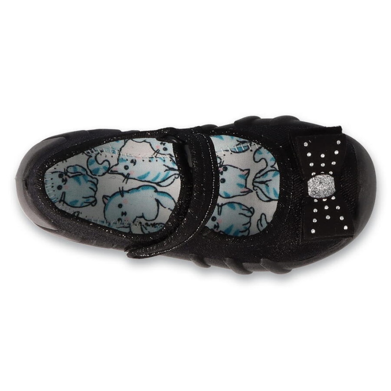 109N146 18 - dívčí botičky Befado černé, mašličky