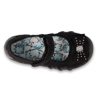 109N146 18 - dívčí botičky Befado černé, mašličky