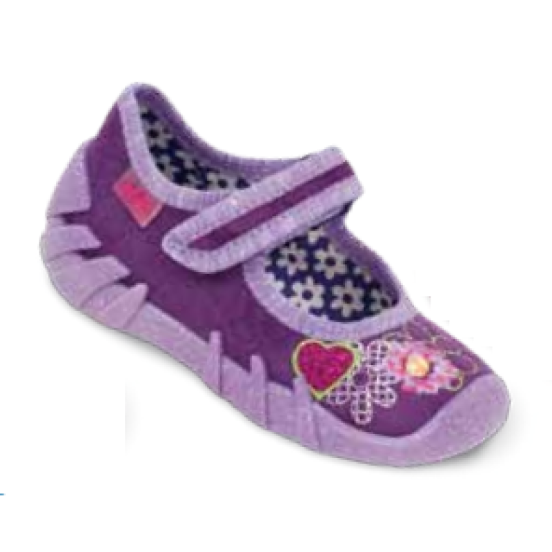 109P029 20 - balerínky Befado fialová, srdíčko