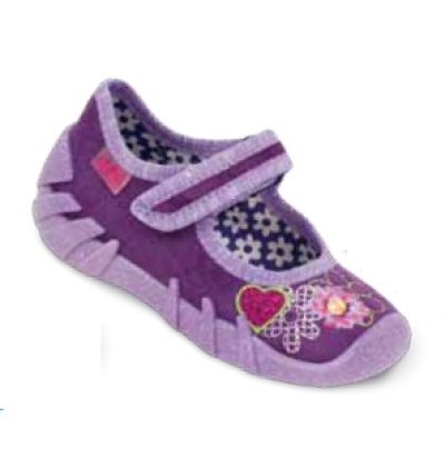 109P029 20 - balerínky Befado fialová, srdíčko