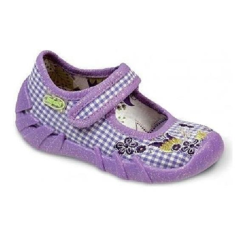 109P036 20 - balerínky Befado fialové, kytičky
