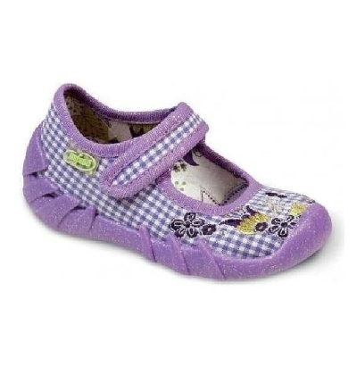 109P036 20 - balerínky Befado fialové, kytičky