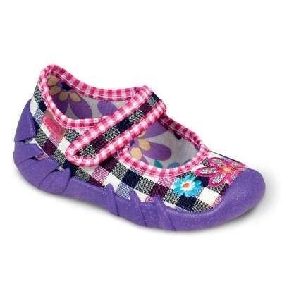 109P045 20 - balerínky Befado fialové, kytičky