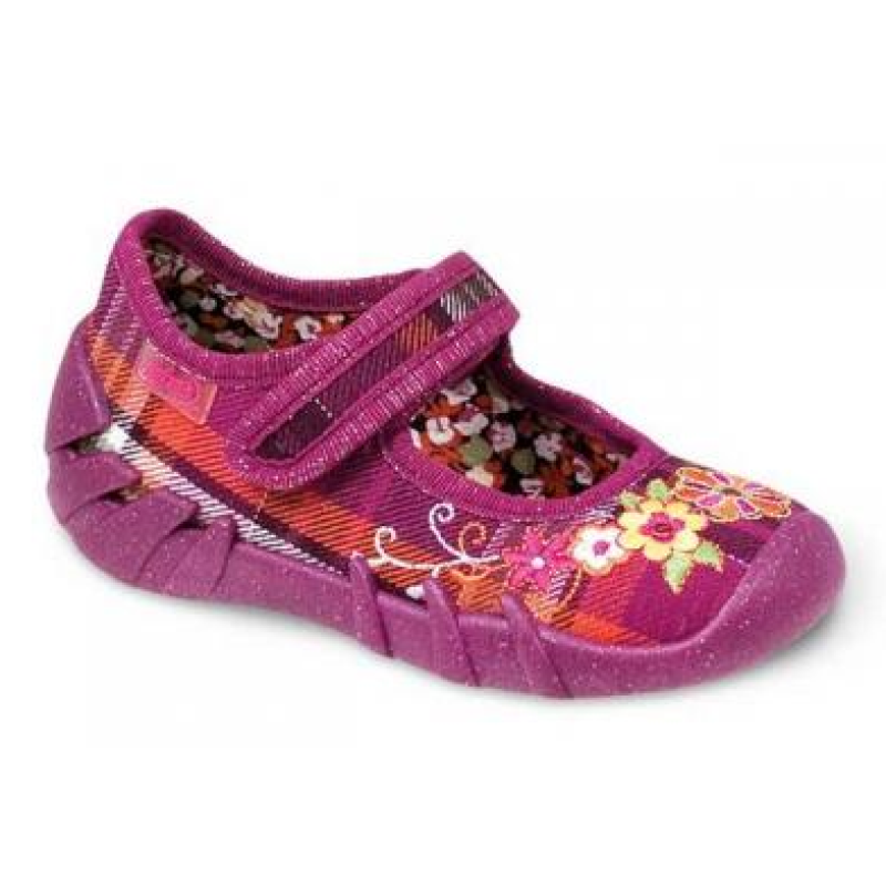 109P056 20 - balerínky Befado vínové, kytičky