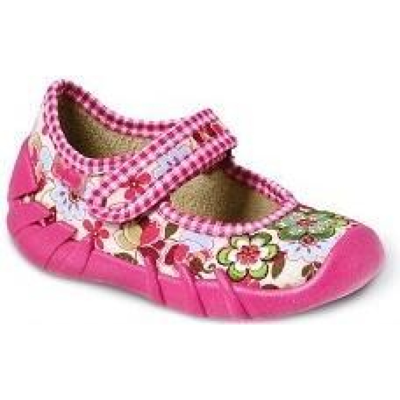 109P058 20 - balerínky Befado smetan.-růž.,kytičky