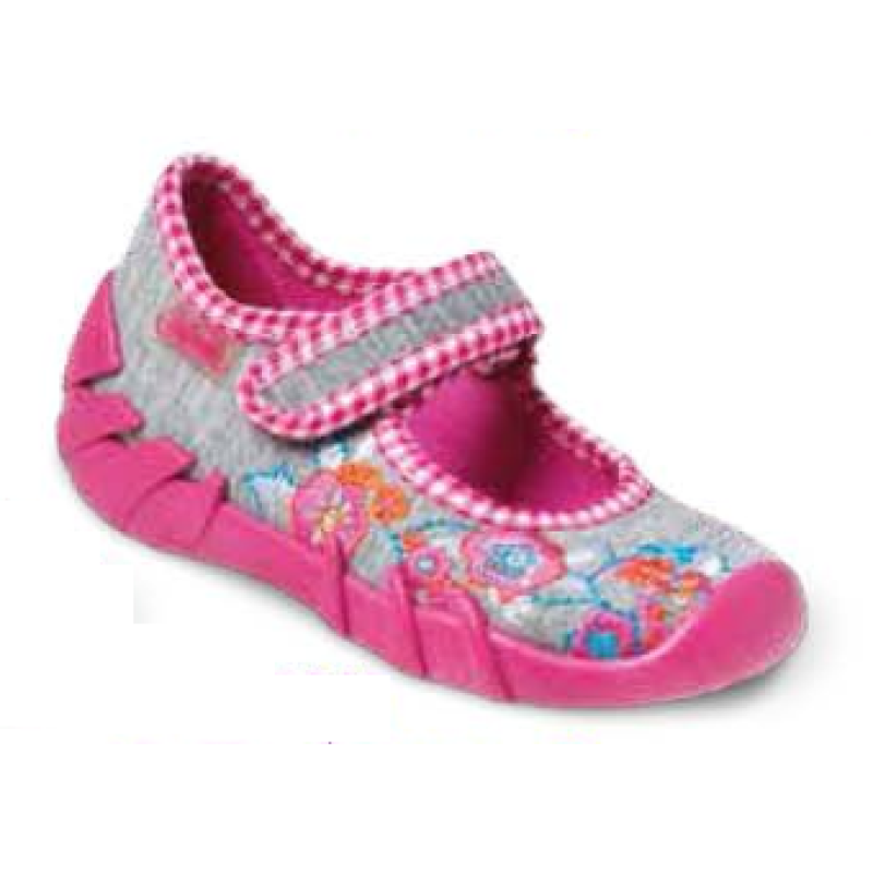 109P063 20 - balerínky Befado šedé, kytičky