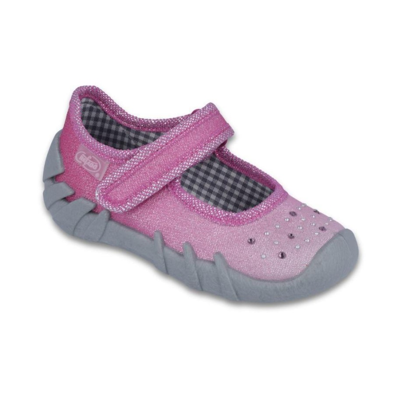 109P171 18 - dív.níz.suchý zip, růžová s kamínky