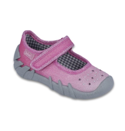 109P171 18 - dív.níz.suchý zip, růžová s kamínky