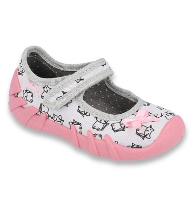 109P198 18 - dív.níz.suchý zip, šedá, kočiičky