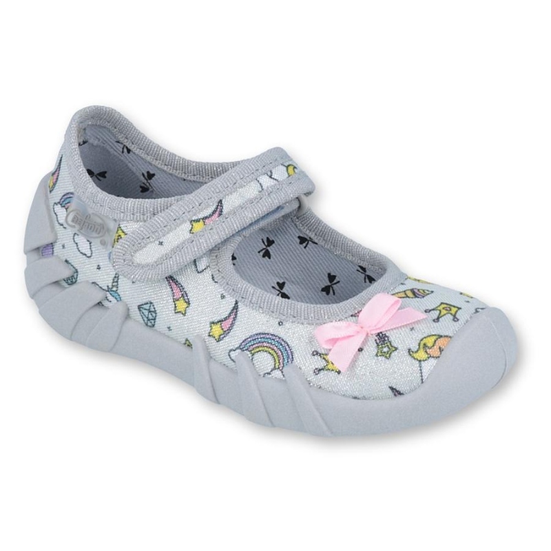 109P199 18 - dív.níz.suchý zip, šedá, růž.mašlička