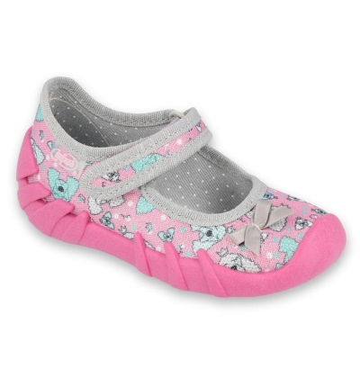 109P201 18 - dív.níz.suchý zip, růžová, pejsci