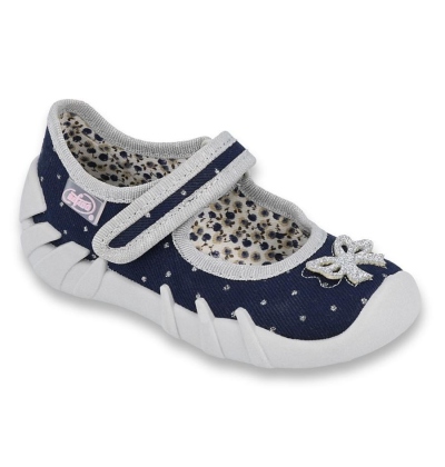 109P202 18 - balerínky Befado modré s mašličkou