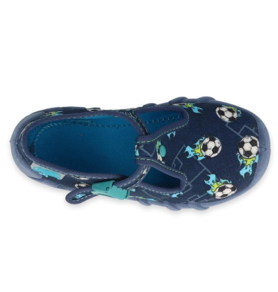 110N449 - chlapecké bačkorky Befado modré,fotbal